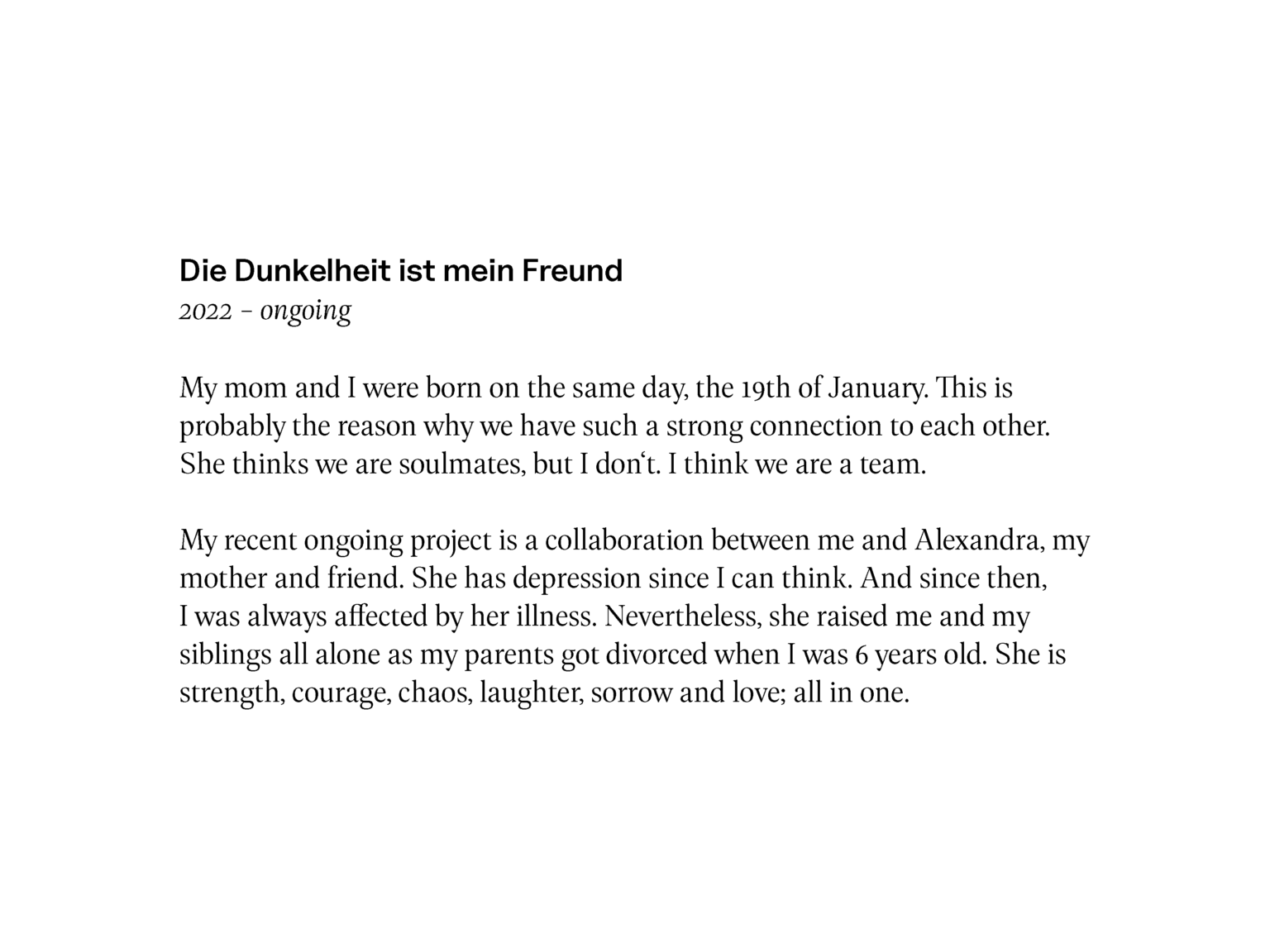 Die Dunkelheit ist mein Freund